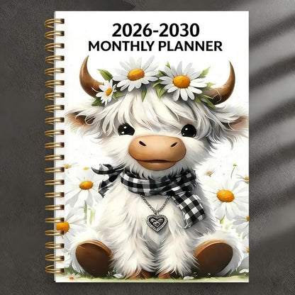 🐮 50% OFF 🌟 Adorable Highland Cow 5-Year Planner (2027–2030) ✨