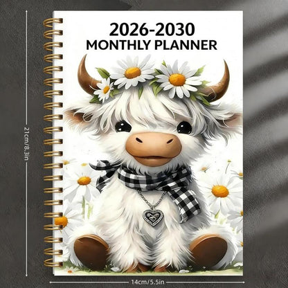 🐮 50% OFF 🌟 Adorable Highland Cow 5-Year Planner (2027–2030) ✨