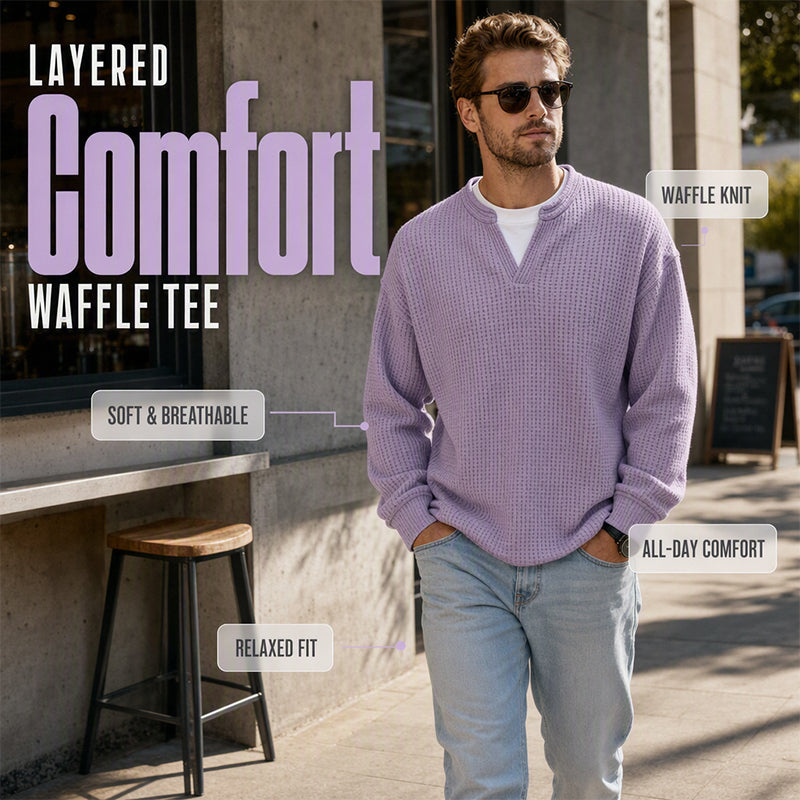 🔥 50% OFF | Men's Layered Waffle Long-Sleeve Tee