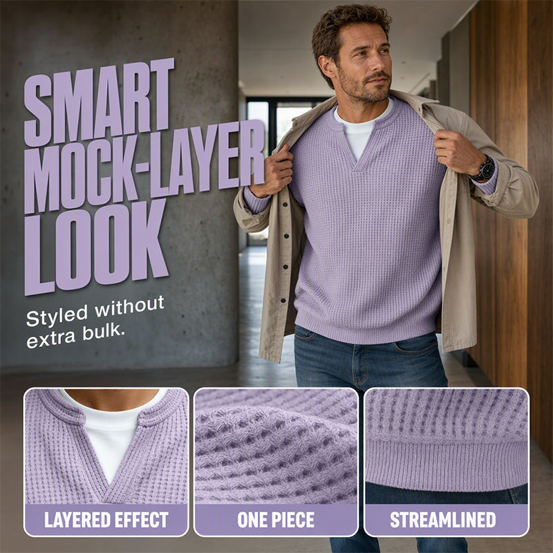 🔥 50% OFF | Men's Layered Waffle Long-Sleeve Tee