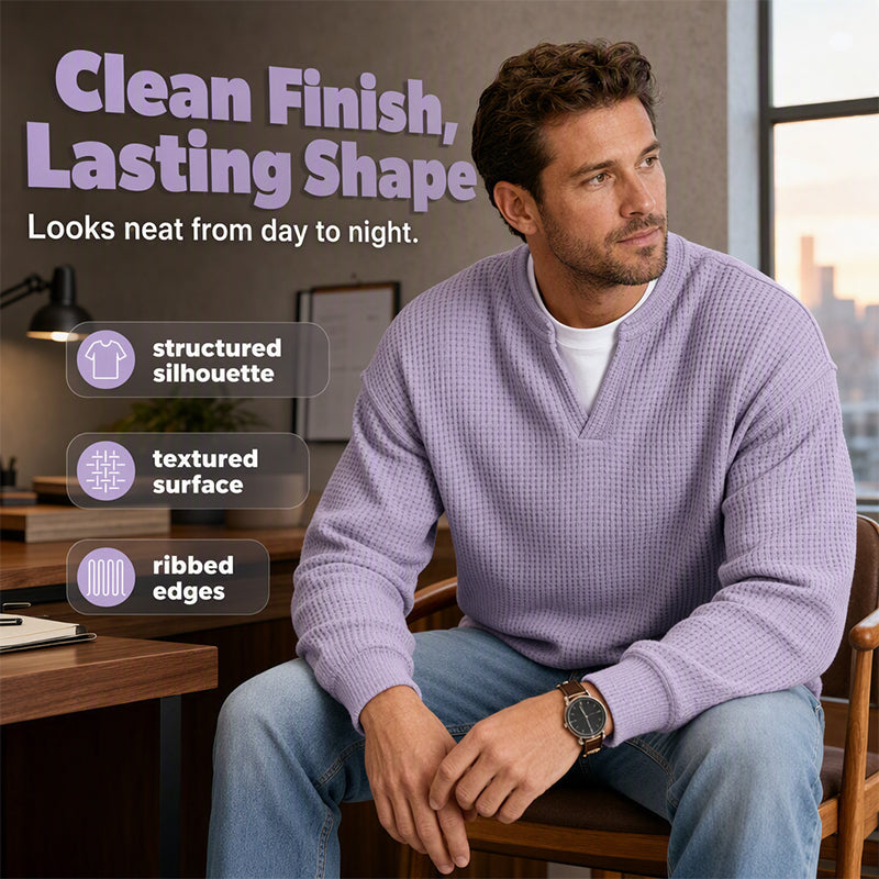 🔥 50% OFF | Men's Layered Waffle Long-Sleeve Tee