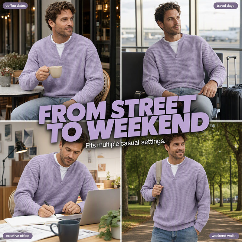 🔥 50% OFF | Men's Layered Waffle Long-Sleeve Tee