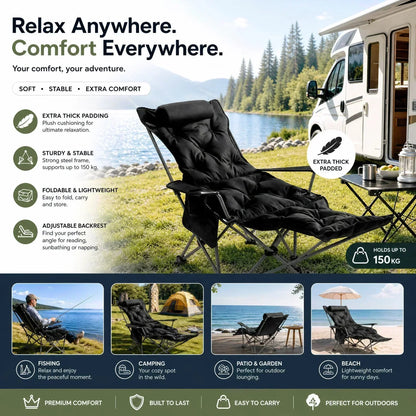✨ 50% OFF! Portable, Adjustable Folding Chair for Outdoor Use — Lightweight, Sturdy & Versatile 🪑🏕️ (Buy 2 & Save £5!)