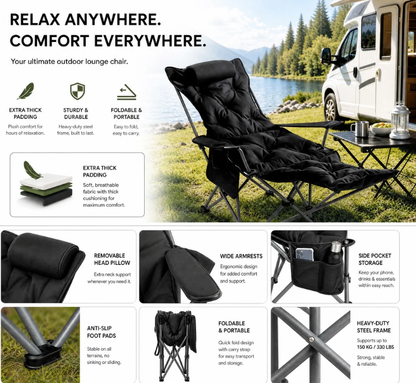 ✨ 50% OFF! Portable, Adjustable Folding Chair for Outdoor Use — Lightweight, Sturdy & Versatile 🪑🏕️ (Buy 2 & Save £5!)
