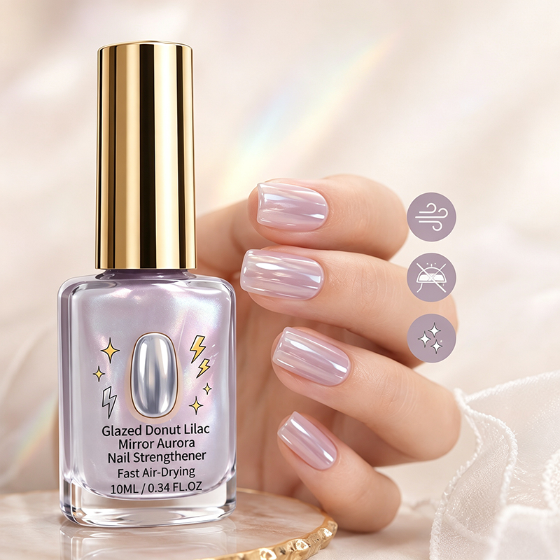 💅 50% OFF |✨ Buy 2 Get 1 Free  Lilac Glossy Mirror Nail Strengthener