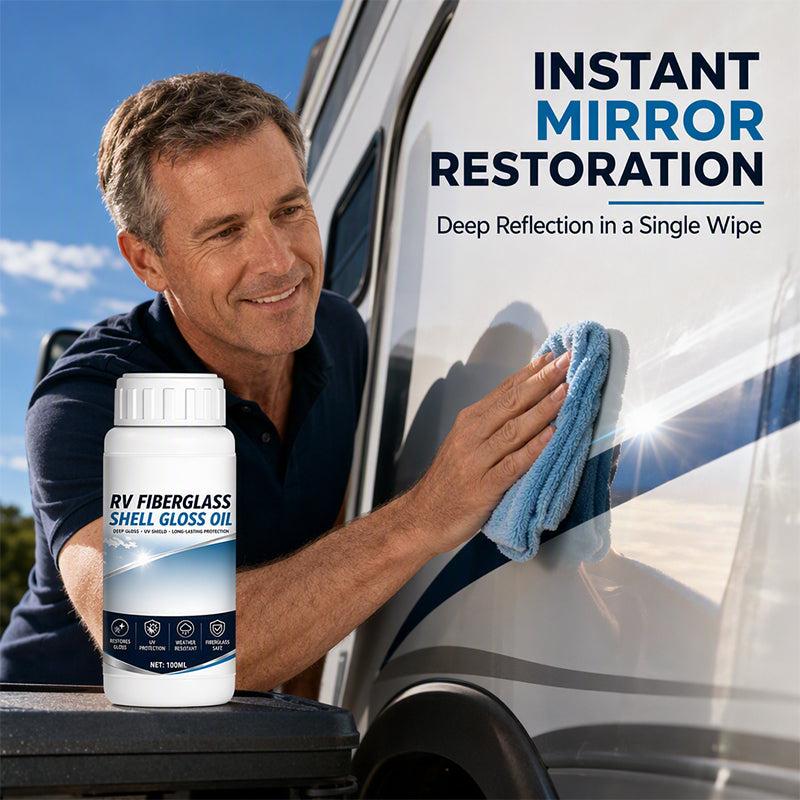 📢📢BUY 5 GET 5 FREE !! ⏰ RV Fiberglass Gloss Oil Shine Restorer – UV‑Protective, Easy‑Apply, Long‑Lasting ✨