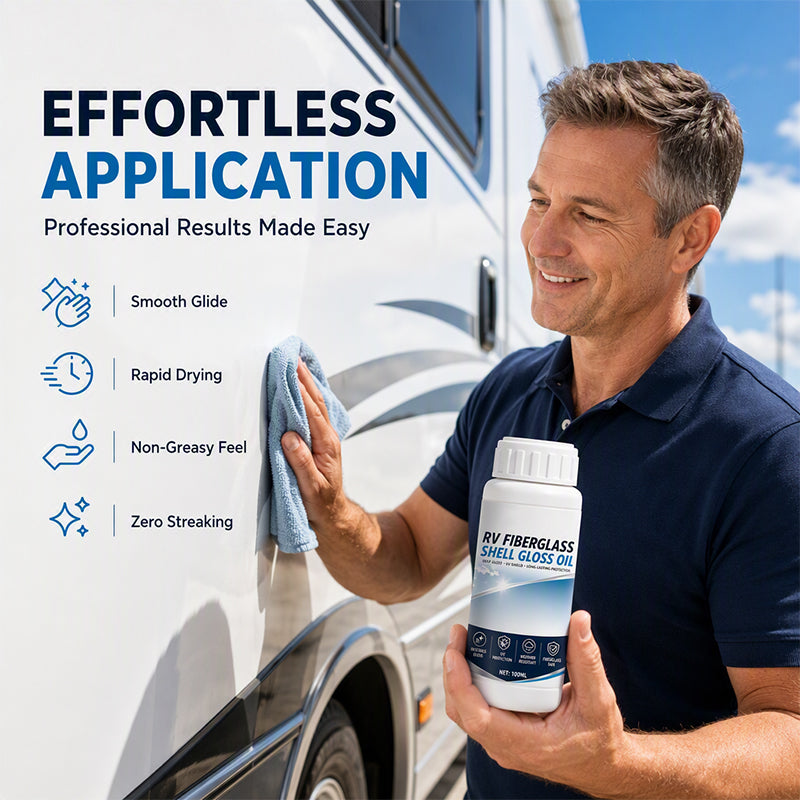 📢📢BUY 5 GET 5 FREE !! ⏰ RV Fiberglass Gloss Oil Shine Restorer – UV‑Protective, Easy‑Apply, Long‑Lasting ✨
