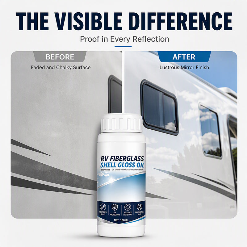 📢📢BUY 5 GET 5 FREE !! ⏰ RV Fiberglass Gloss Oil Shine Restorer – UV‑Protective, Easy‑Apply, Long‑Lasting ✨