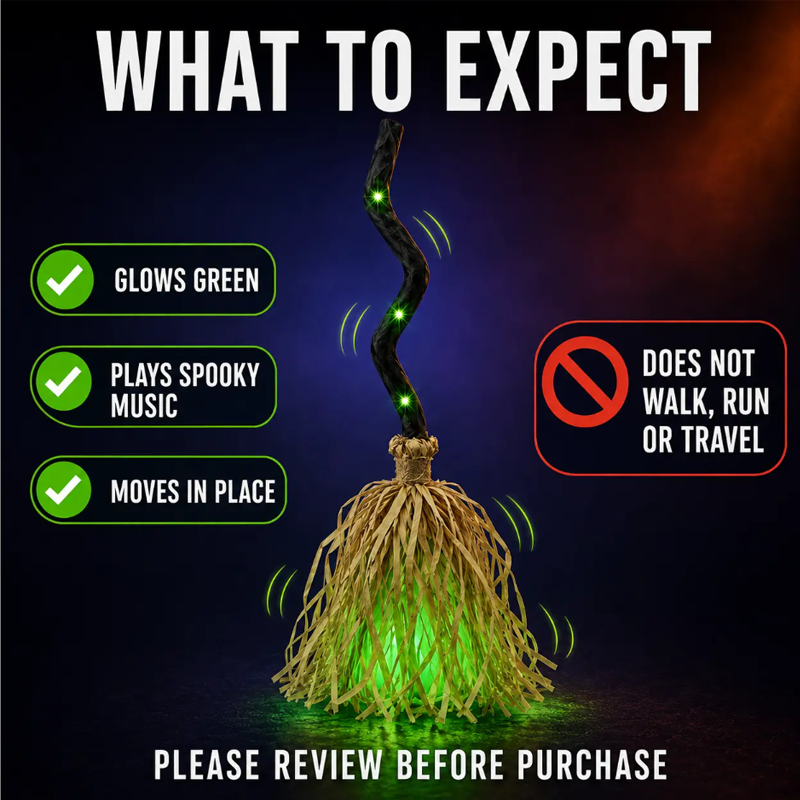 🧹 50% OFF | Halloween Electric Witch Broom Decoration
