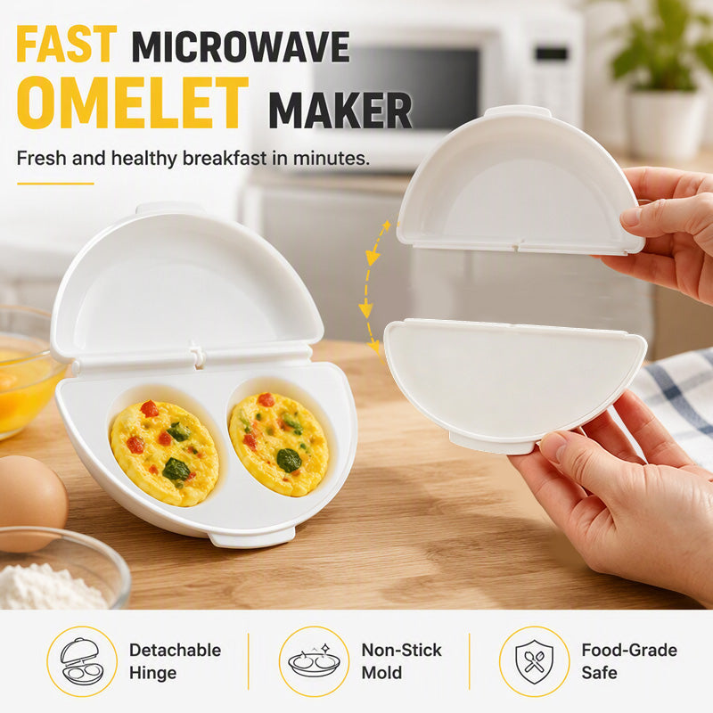🥳2026 HOT SALE🥳💞50K+ SOLD! 🍳⚡ 50% OFF + BUY MORE, SAVE MORE! Microwave Omelet Cooker – 2-in-1 makes omelets & egg cups in minutes. Premium eco-friendly PP – safe, durable & BPA-free. From £12.99 – stock up for quick healthy breakfasts! 🧼✅