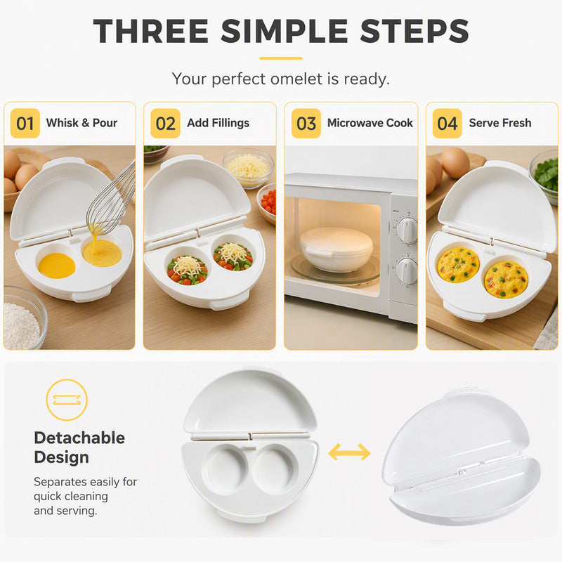 🥳2026 HOT SALE🥳💞50K+ SOLD! 🍳⚡ 50% OFF + BUY MORE, SAVE MORE! Microwave Omelet Cooker – 2-in-1 makes omelets & egg cups in minutes. Premium eco-friendly PP – safe, durable & BPA-free. From £12.99 – stock up for quick healthy breakfasts! 🧼✅