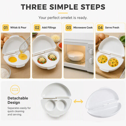 🥳2026 HOT SALE🥳💞50K+ SOLD! 🍳⚡ 50% OFF + BUY MORE, SAVE MORE! Microwave Omelet Cooker – 2-in-1 makes omelets & egg cups in minutes. Premium eco-friendly PP – safe, durable & BPA-free. From £12.99 – stock up for quick healthy breakfasts! 🧼✅