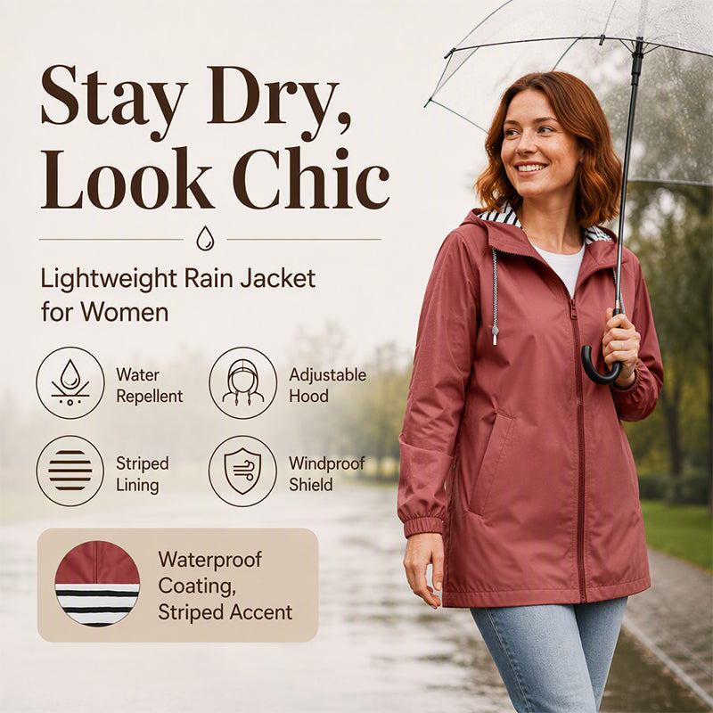 🌧️ £27.99 TODAY! 💥 Women's Outdoor Waterproof Hooded Jacket 🧥