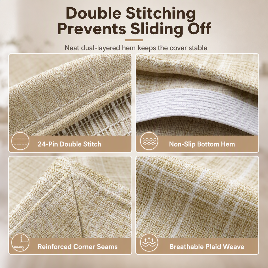 ⏳Limited-time 50% off⏰Universal Stretch Plaid Chair Cover – Protective, Easy Fit 🪑🧺