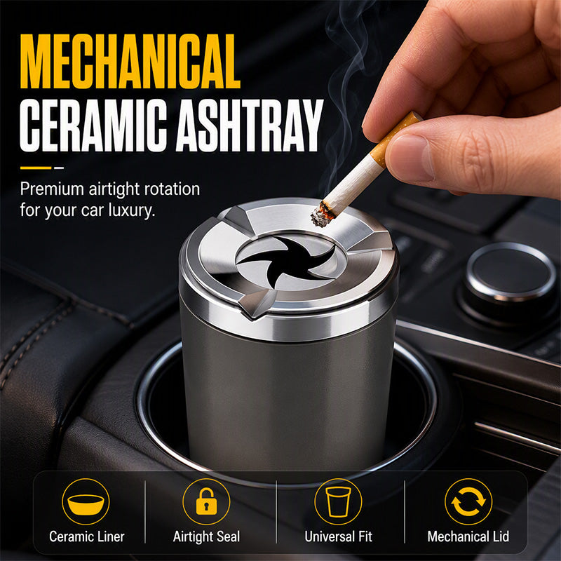 🚗 Save 50% Today! Rotating Car Ashtray With Ceramic Inner Liner ✨