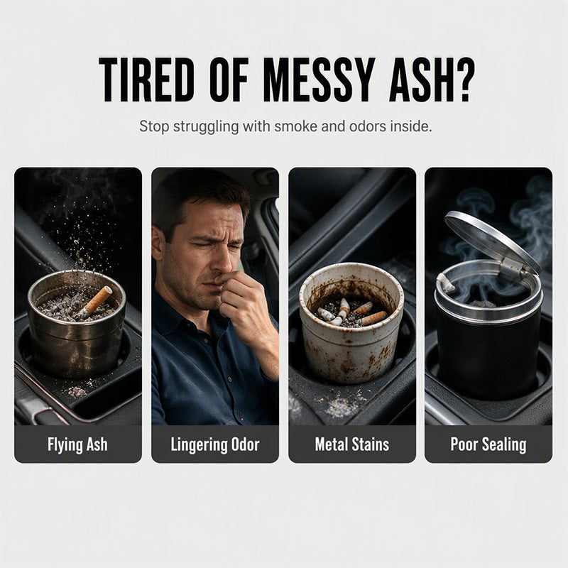 🚗 Save 50% Today! Rotating Car Ashtray With Ceramic Inner Liner ✨