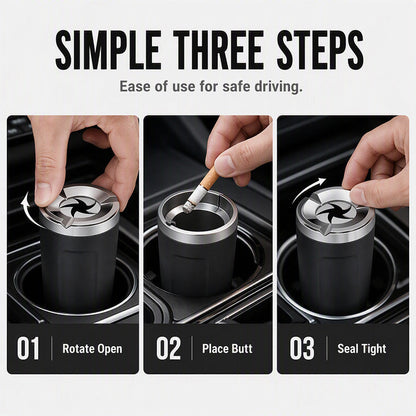 🚗 Save 50% Today! Rotating Car Ashtray With Ceramic Inner Liner ✨