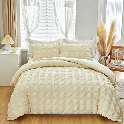 🏆LAST DAY SALE 50% OFF🔥3-Piece Pintuck Textured Duvet Cover Set