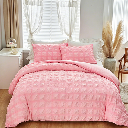 🏆LAST DAY SALE 50% OFF🔥3-Piece Pintuck Textured Duvet Cover Set