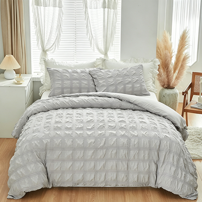 🏆LAST DAY SALE 50% OFF🔥3-Piece Pintuck Textured Duvet Cover Set