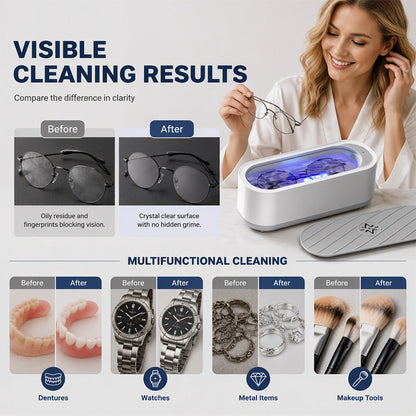 ✨ 50% OFF! Multifunctional Ultrasonic Cleaner – Deep Jewelry & Glasses Cleaning