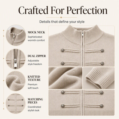 ✨50% Off Today! Women's Casual Double Zipper Sweater Jacket