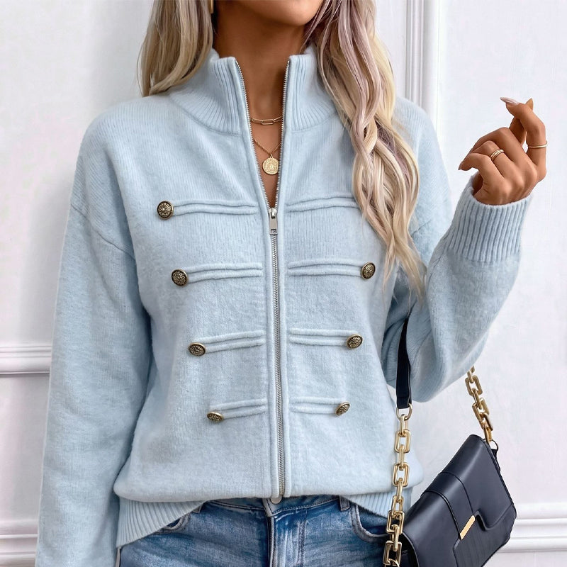 ✨50% Off Today! Women's Casual Double Zipper Sweater Jacket