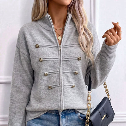 ✨50% Off Today! Women's Casual Double Zipper Sweater Jacket