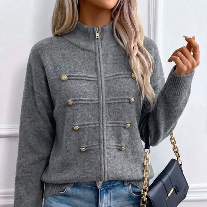 ✨50% Off Today! Women's Casual Double Zipper Sweater Jacket