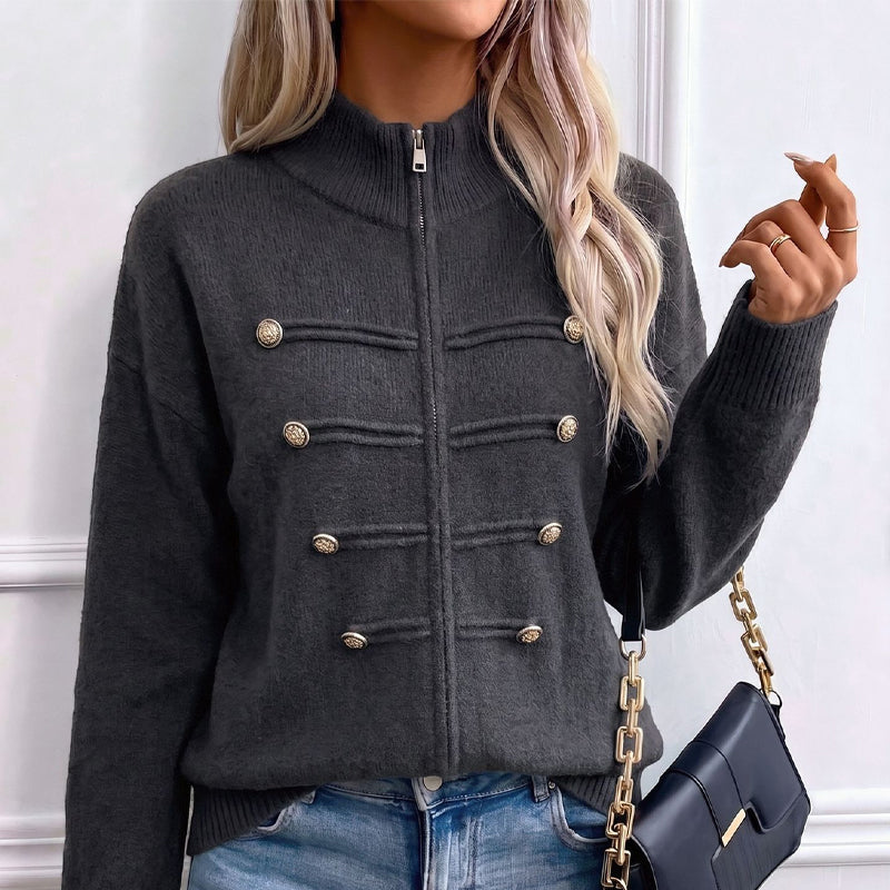 ✨50% Off Today! Women's Casual Double Zipper Sweater Jacket