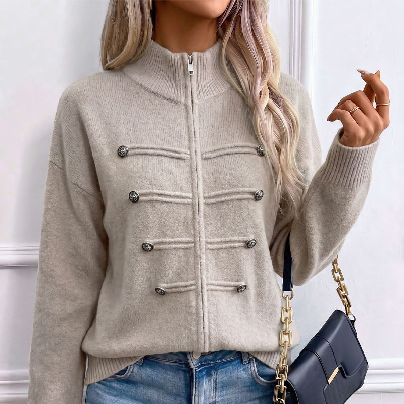 ✨50% Off Today! Women's Casual Double Zipper Sweater Jacket