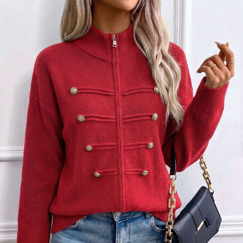 ✨50% Off Today! Women's Casual Double Zipper Sweater Jacket