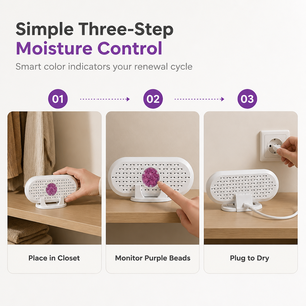 💧 Buy 2 Get 1 FREE | Mini Reusable Household Dehumidifier