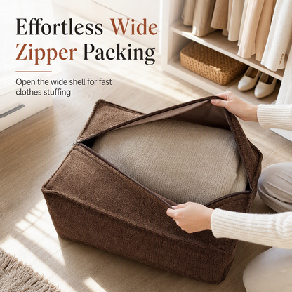 BLACK FRIDAY EARLY ACCESS 🪑 50% OFF NOW!✨Clothes Storage Ottoman🧵Wide Zipper Design💪Robust Stitching🏠Dual Use Seat & Storage Box for Bedroom Living Room