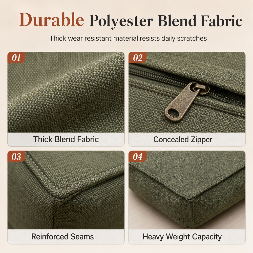 BLACK FRIDAY EARLY ACCESS 🪑 50% OFF NOW!✨Clothes Storage Ottoman🧵Wide Zipper Design💪Robust Stitching🏠Dual Use Seat & Storage Box for Bedroom Living Room