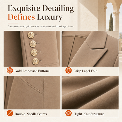 ✨ Women's Double-Breasted Long Knit Coat & Straight-Leg Pants Set – Flattering Tailored Silhouette, Chic Gold-Tone Buttons & Sophisticated Style for Effortless Fall & Winter Outfits! 💕