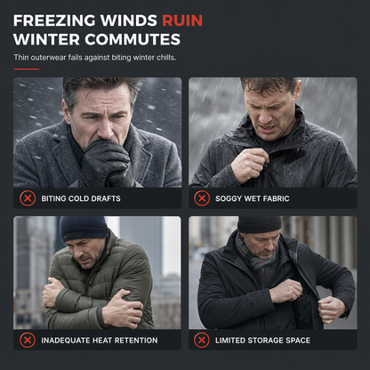❄️ Men's Mid-Length Winter Padded Thickened Business Casual Cotton Coat for Middle-Aged Men