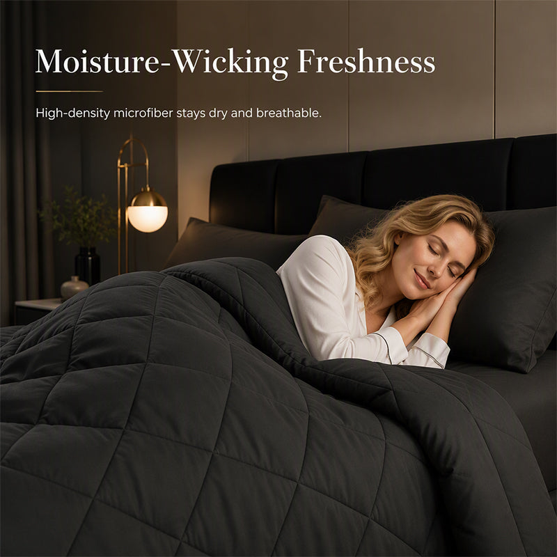 50% OFF 🛏️ Ultra Soft 3-Piece Quilted Comforter Set with Shams