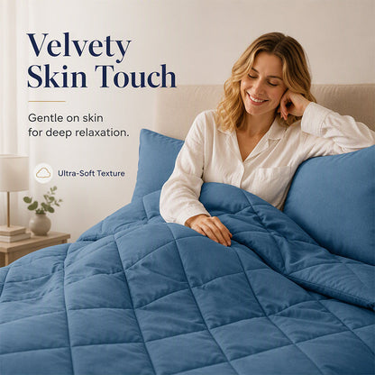50% OFF 🛏️ Ultra Soft 3-Piece Quilted Comforter Set with Shams
