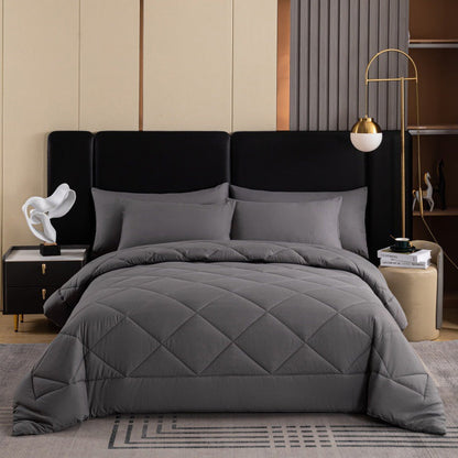 50% OFF 🛏️ Ultra Soft 3-Piece Quilted Comforter Set with Shams