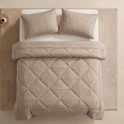 50% OFF 🛏️ Ultra Soft 3-Piece Quilted Comforter Set with Shams