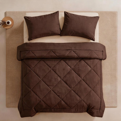 50% OFF 🛏️ Ultra Soft 3-Piece Quilted Comforter Set with Shams