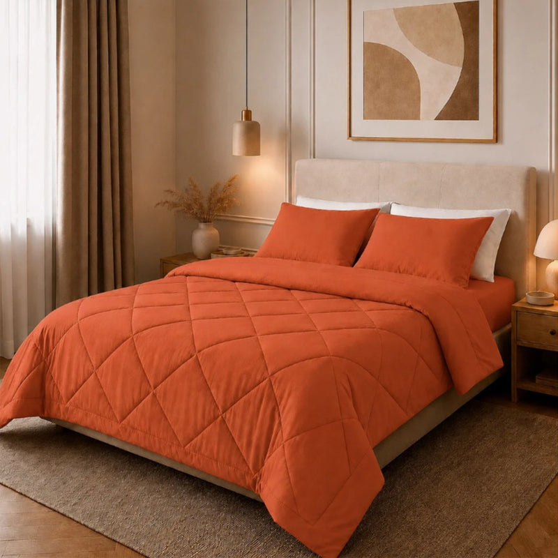 50% OFF 🛏️ Ultra Soft 3-Piece Quilted Comforter Set with Shams