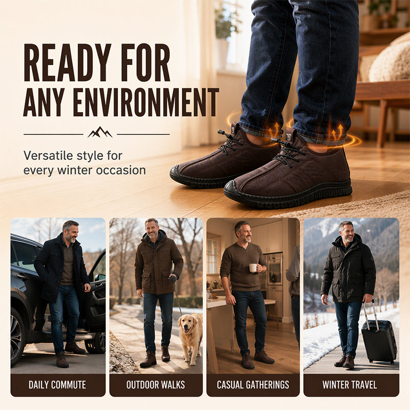 50% OFF 👟 Men's Plush-Lined Non-Slip Walking Shoes