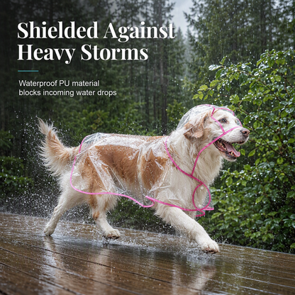 50% OFF 🐶 All-Weather Transparent Waterproof Dog Raincoat (All Sizes) ✨