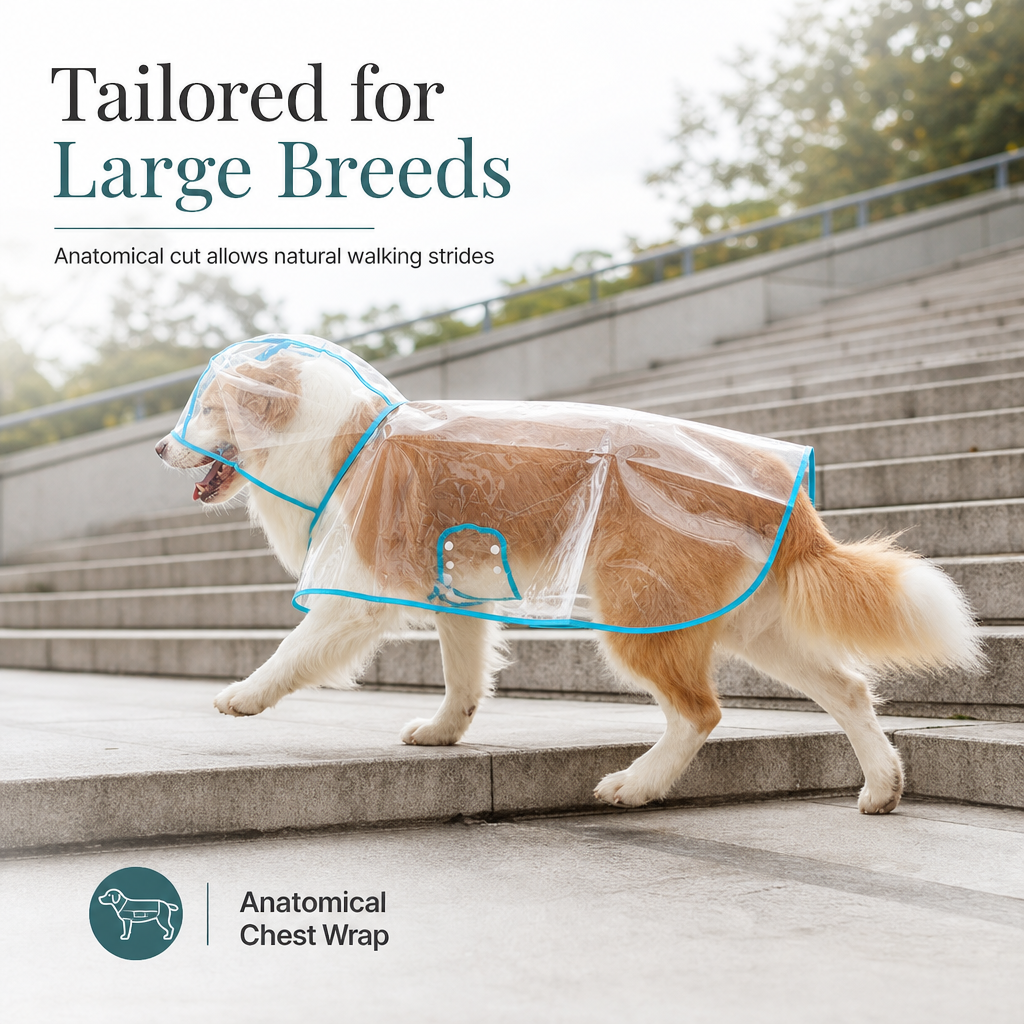 50% OFF 🐶 All-Weather Transparent Waterproof Dog Raincoat (All Sizes) ✨